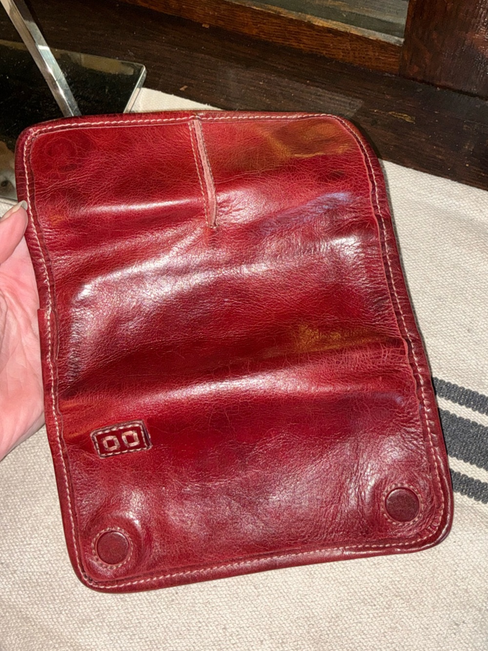 NWOT Bed Stu Leather Canton Wallet Clutch Cherry Lacquer DD MSRP $169 - Picture 9 of 12